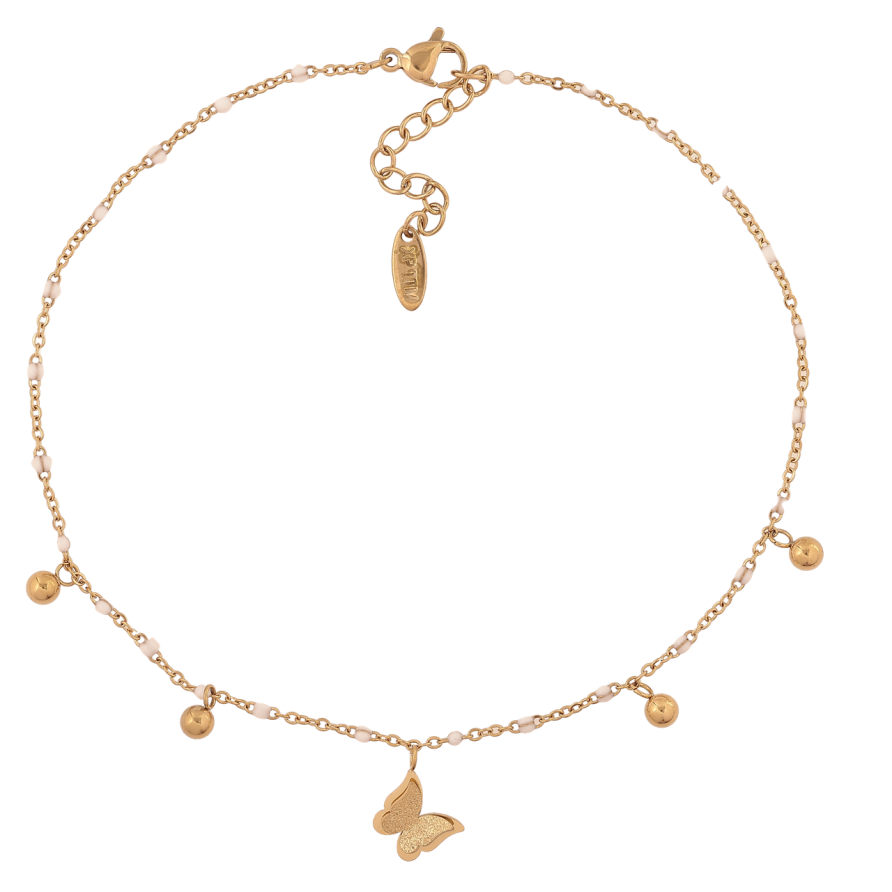 Браслет Xuping ТТМ Stainless Steel колір 14К (на ногу) Ланцюжок з підвісками довжина 27-30см х 1.5-2мм фото №1 Браслет Xuping ТТМ Stainless Steel колір 14К (на ногу) Ланцюжок з підвісками довжина 27-30см х 1.5-2мм фото №1