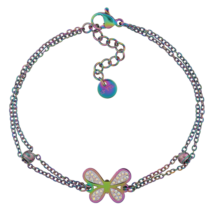Браслет Xuping ТТМ Stainless Steel цвет Хамелеон Двойная цепочка с бабочкой длинна 17.5-20.5см х 1.5-11мм фото №24