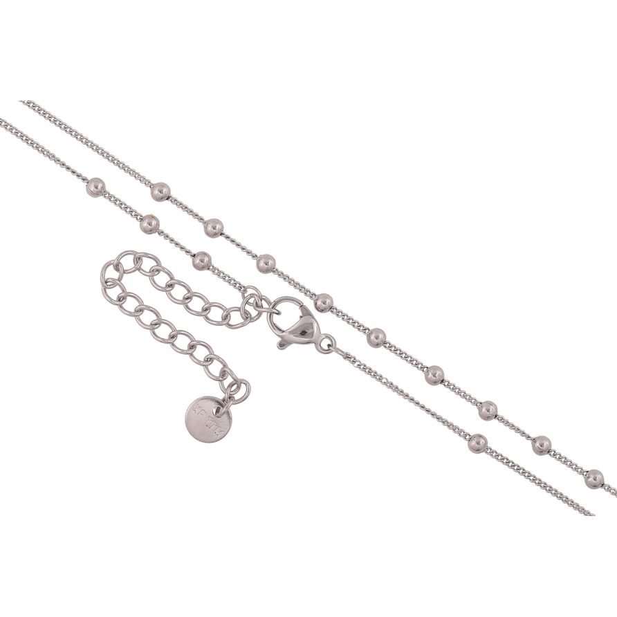 Ланцюжок Xuping ТТМ Stainless Steel колір Родій Плетіння Панцирне з намистинами довжина 46-51см х 1-2.5мм фото №1 Ланцюжок Xuping ТТМ Stainless Steel колір Родій Плетіння Панцирне з намистинами довжина 46-51см х 1-2.5мм фото №1