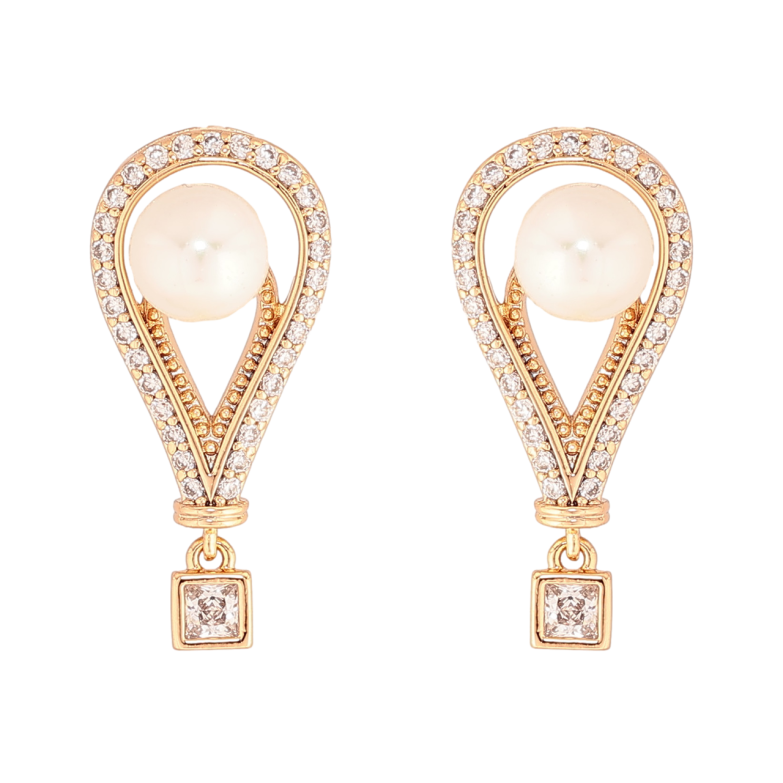 Серьги Xuping Цвет Позолота 18K пусеты Инкрустация кристаллами с жемчужинами фото №1 Серьги Xuping Цвет Позолота 18K пусеты Инкрустация кристаллами с жемчужинами фото №1