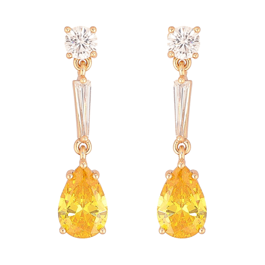 Серьги Xuping Цвет Позолота 18K пусеты Подвески с желтыми кристаллами фото №1 Серьги Xuping Цвет Позолота 18K пусеты Подвески с желтыми кристаллами фото №1