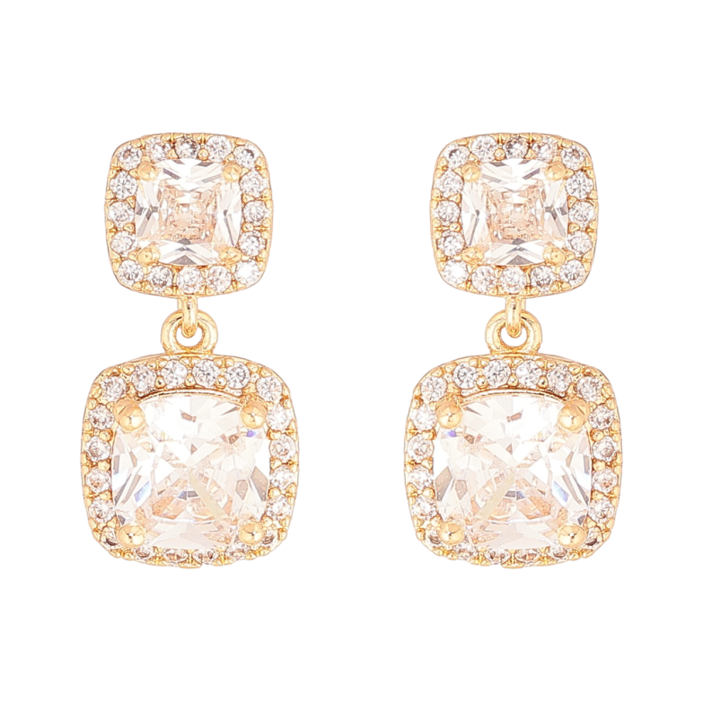 Серьги Xuping Цвет Позолота 18K пусеты Кристальные подвески фото №1