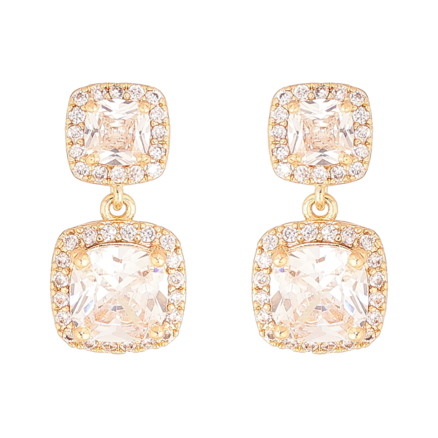 Серьги Xuping Цвет Позолота 18K пусеты Кристальные подвески фото №1