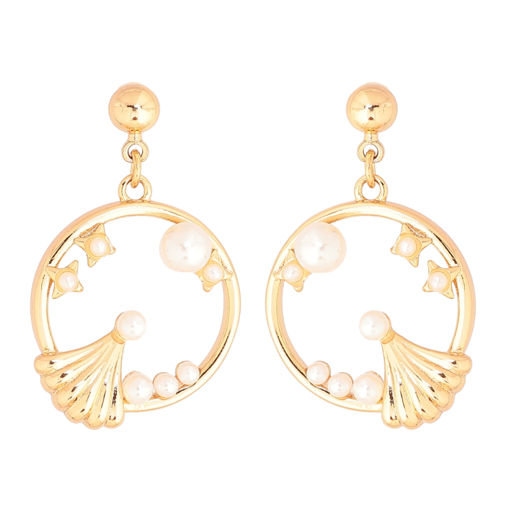 Серьги Xuping Цвет Позолота 18K пусеты Декоративные подвески с жемчужинами фото №17