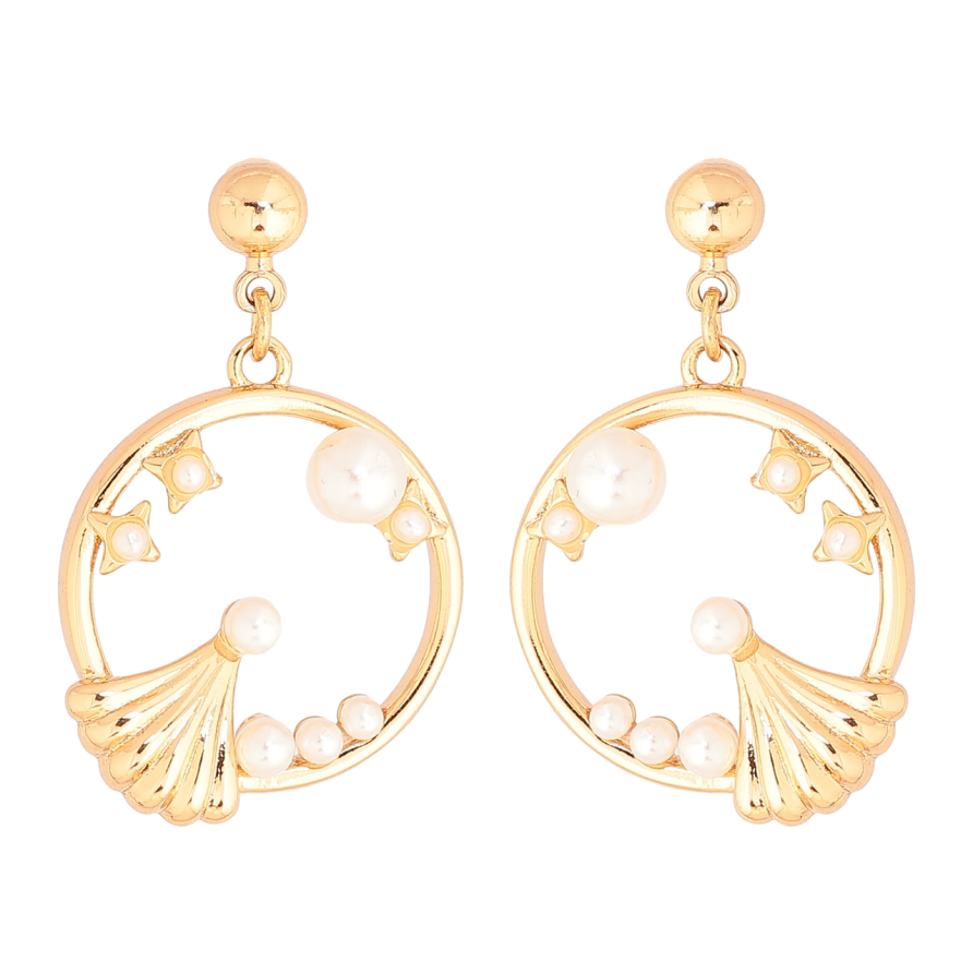 Серьги Xuping Цвет Позолота 18K пусеты Декоративные подвески с жемчужинами фото №1