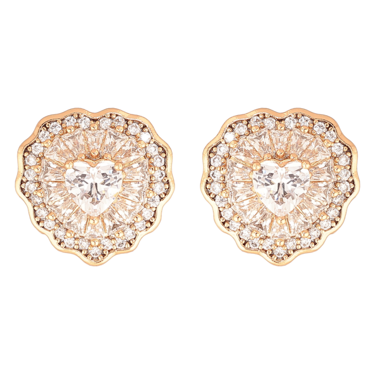 Серьги Xuping Цвет Позолота 18K пусеты Сердечки с кристаллами фото №12 Серьги Xuping Цвет Позолота 18K пусеты Сердечки с кристаллами фото №12