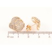 Серьги Xuping Цвет Позолота 18K пусеты Сердечки с инкрустацией кристаллами фото №2