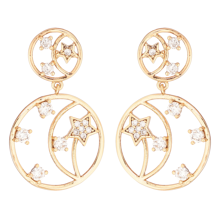 Серьги Xuping Цвет Позолота 18K пусеты Декоративные подвески с кристаллами фото №16