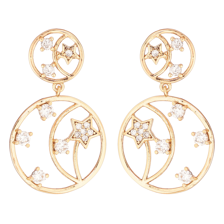 Серьги Xuping Цвет Позолота 18K пусеты Декоративные подвески с кристаллами фото №1