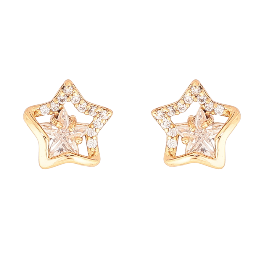 Серьги Xuping Цвет Позолота 18K пусеты Звезды с кристаллами фото №1 Серьги Xuping Цвет Позолота 18K пусеты Звезды с кристаллами фото №1