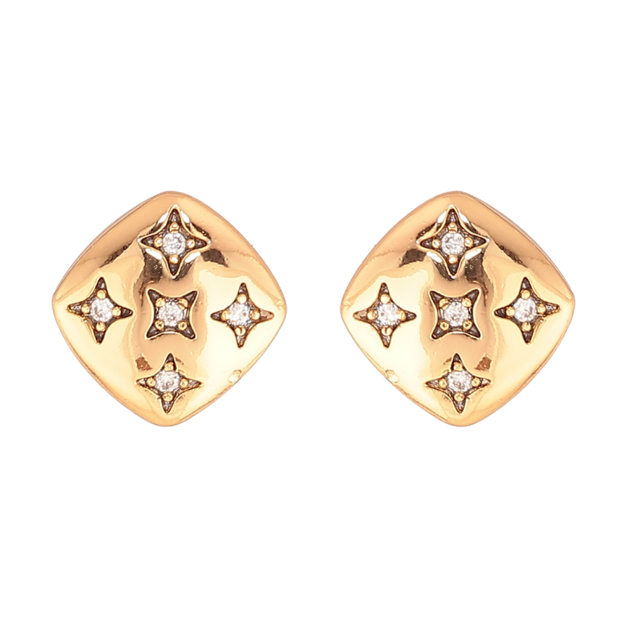 Серьги Xuping Цвет Позолота 18K пусеты Звезды с кристаллами фото №1