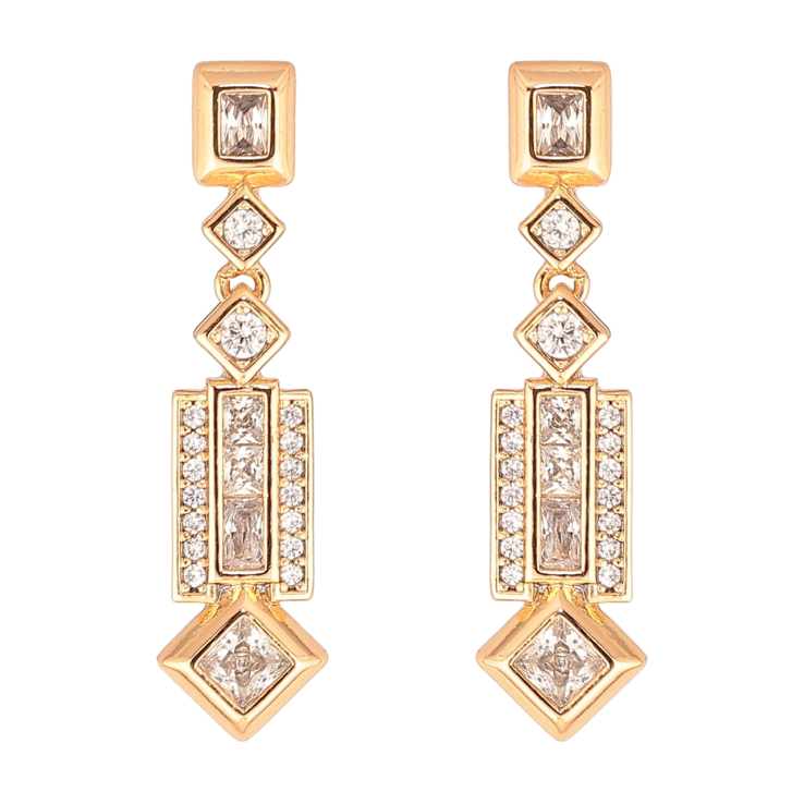 Серьги Xuping Цвет Позолота 18K пусеты Изящные подвески с кристаллами фото №9