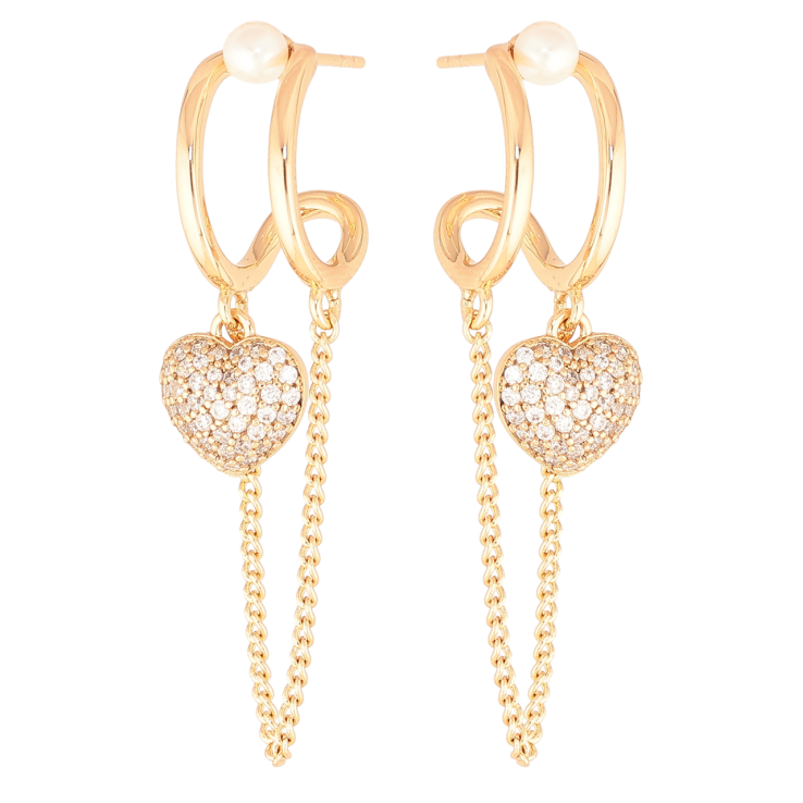 Серьги Xuping Цвет Позолота 18K пусеты Декоративные подвески с сердечками фото №3 Серьги Xuping Цвет Позолота 18K пусеты Декоративные подвески с сердечками фото №3