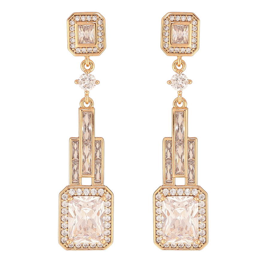 Серьги Xuping Цвет Позолота 18K пусеты Кристальные подвески фото №1 Серьги Xuping Цвет Позолота 18K пусеты Кристальные подвески фото №1