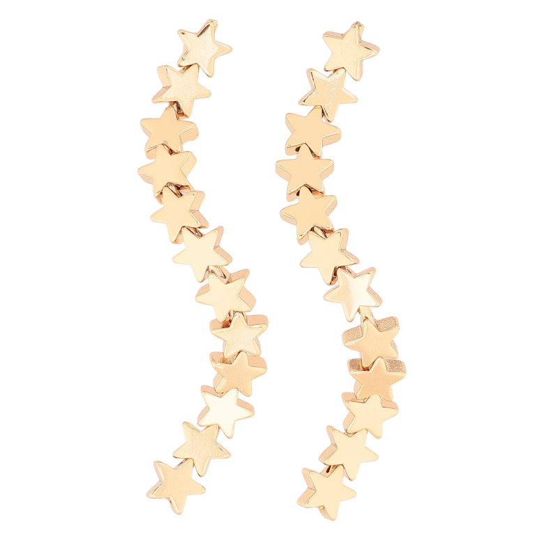 Серьги Xuping Цвет Позолота 18K пусеты Звездные дорожки на одну сторону фото №1