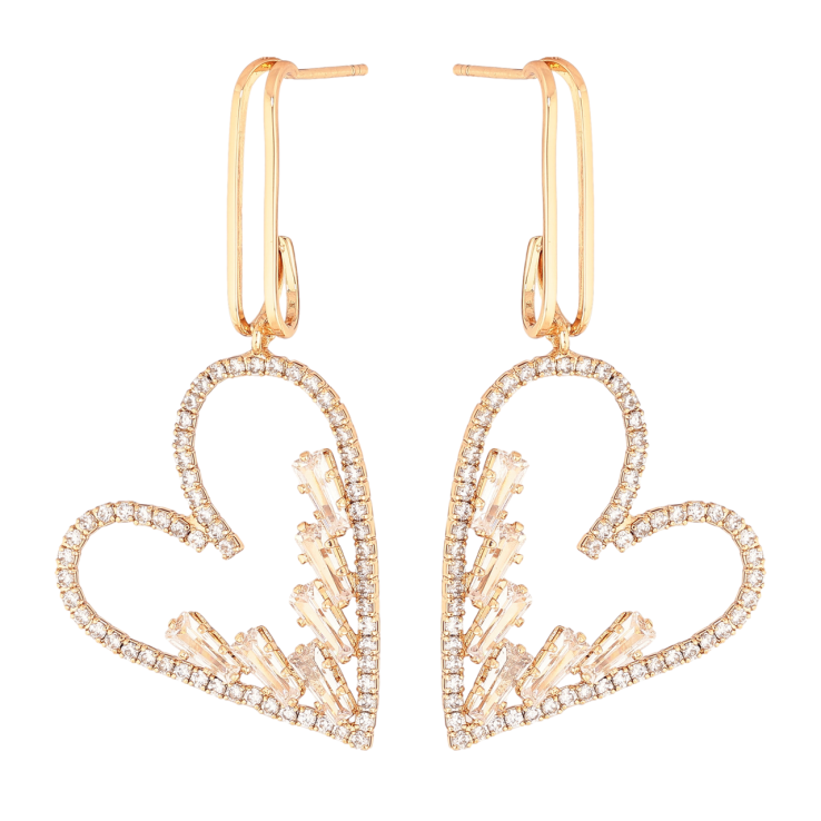 Серьги Xuping Цвет Позолота 18K пусеты Сердечки с инкрустацией кристаллами фото №13 Серьги Xuping Цвет Позолота 18K пусеты Сердечки с инкрустацией кристаллами фото №13