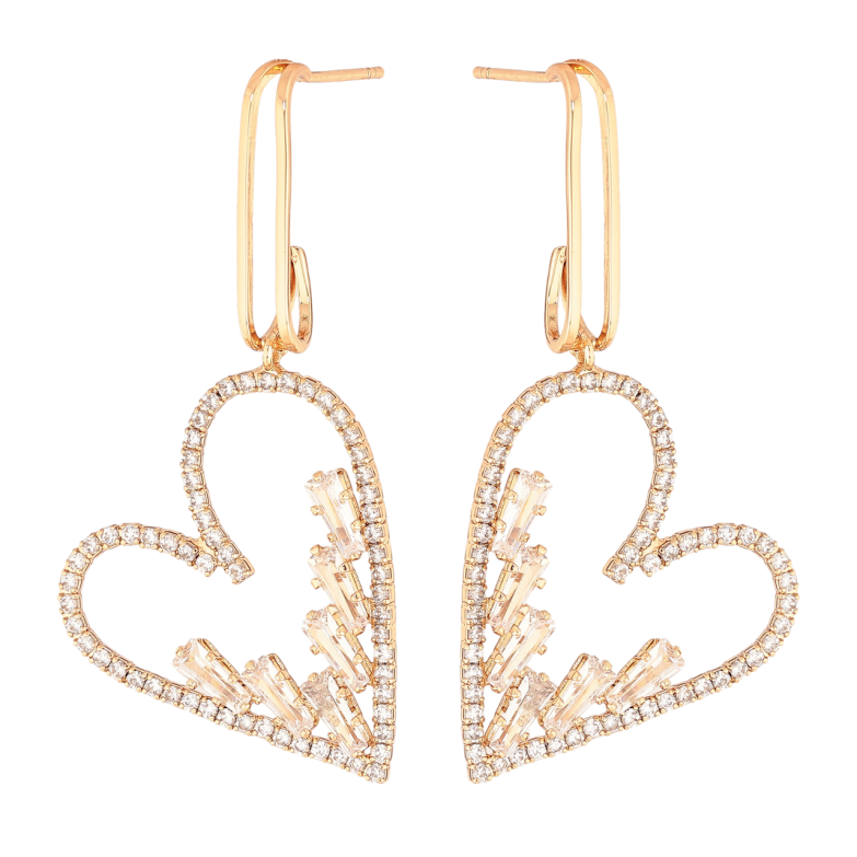 Серьги Xuping Цвет Позолота 18K пусеты Сердечки с инкрустацией кристаллами фото №1 Серьги Xuping Цвет Позолота 18K пусеты Сердечки с инкрустацией кристаллами фото №1