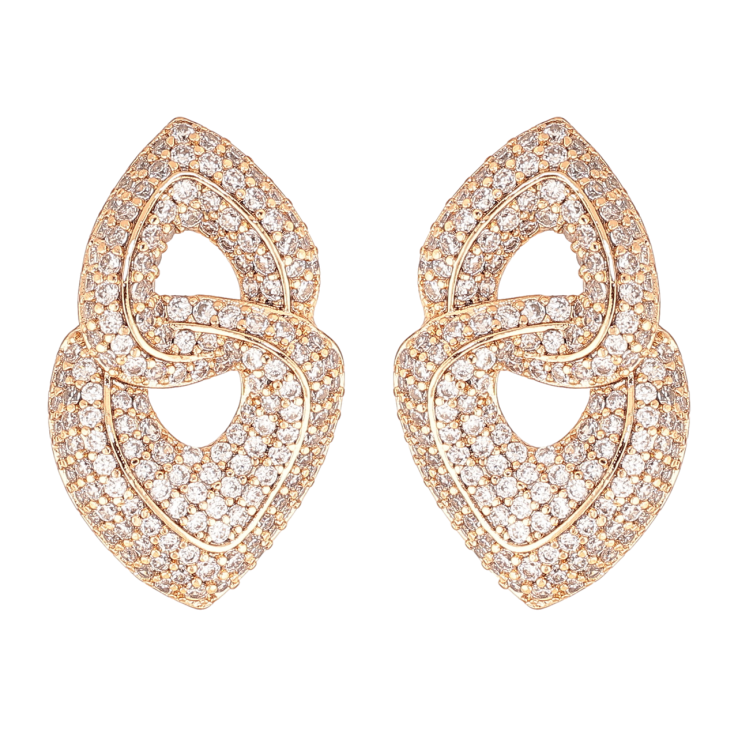 Серьги Xuping Цвет Позолота 18K пусеты Инкрустация кристаллами фото №7