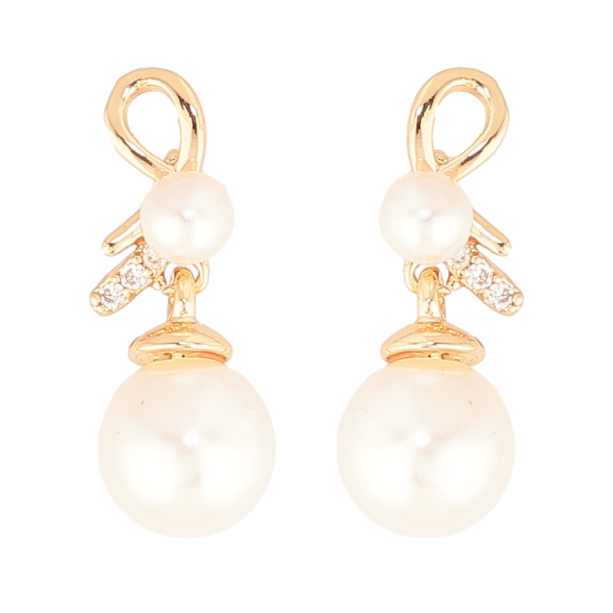 Сережки Xuping Колір Позолота 18K пусети Перлинні підвіски фото №1