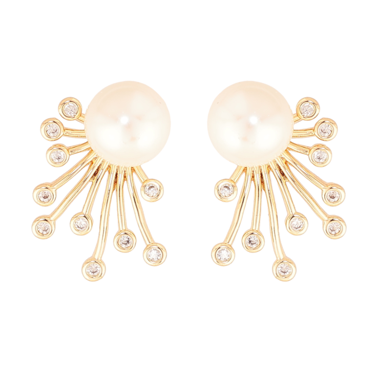 Серьги Xuping Цвет Позолота 18K пусеты Узор с жемчужинами фото №15