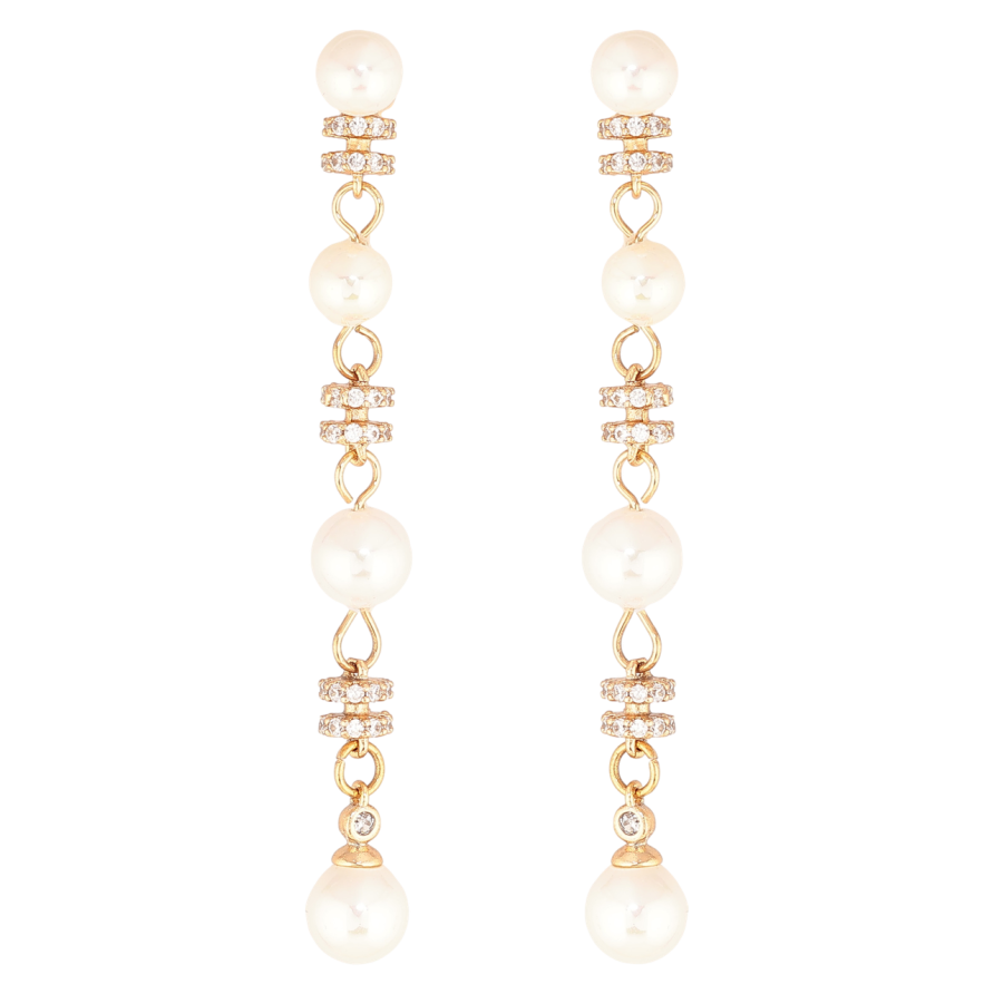 Серьги Xuping Цвет Позолота 18K пусеты Жемчужные подвески фото №1