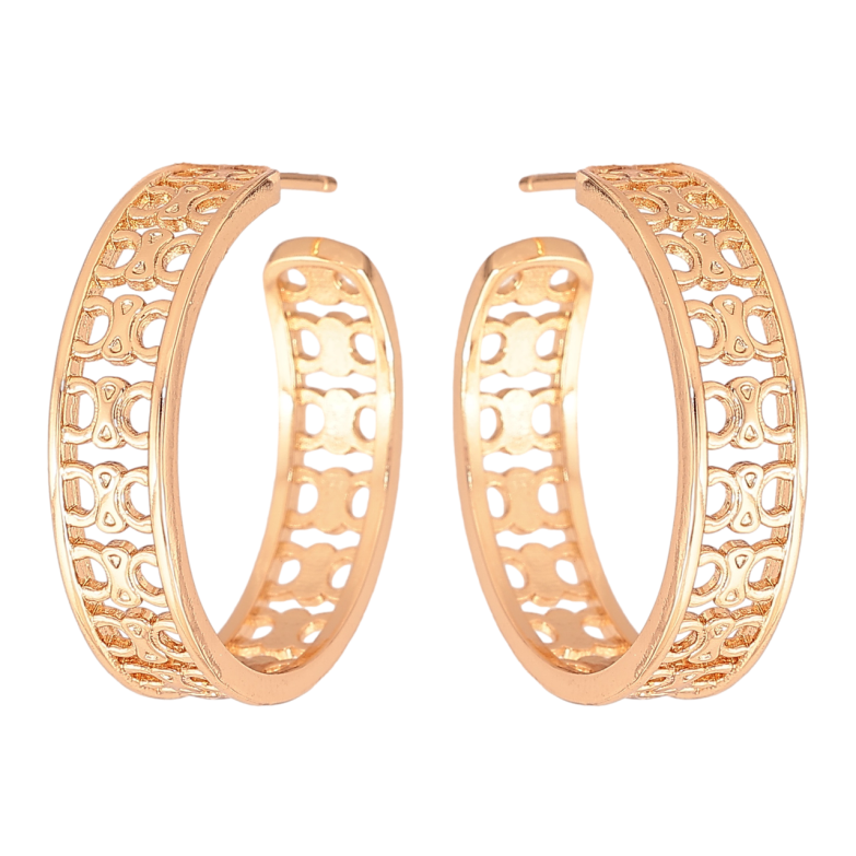 Сережки Xuping Колір Позолота 18K пусети Дуги з різьбленим візерунком фото №1 Сережки Xuping Колір Позолота 18K пусети Дуги з різьбленим візерунком фото №1