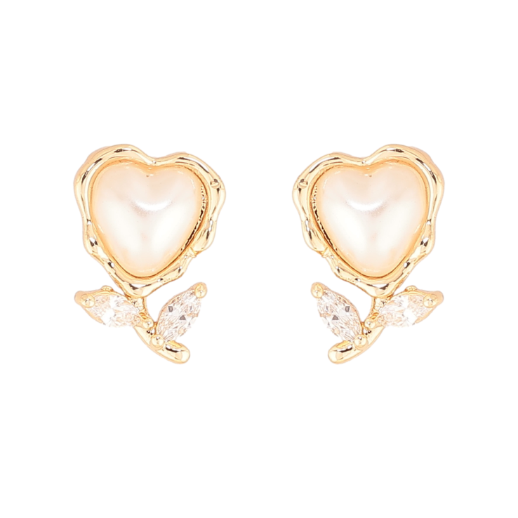 Серьги Xuping Цвет Позолота 18K пусеты Жемчужные цветочки фото №20