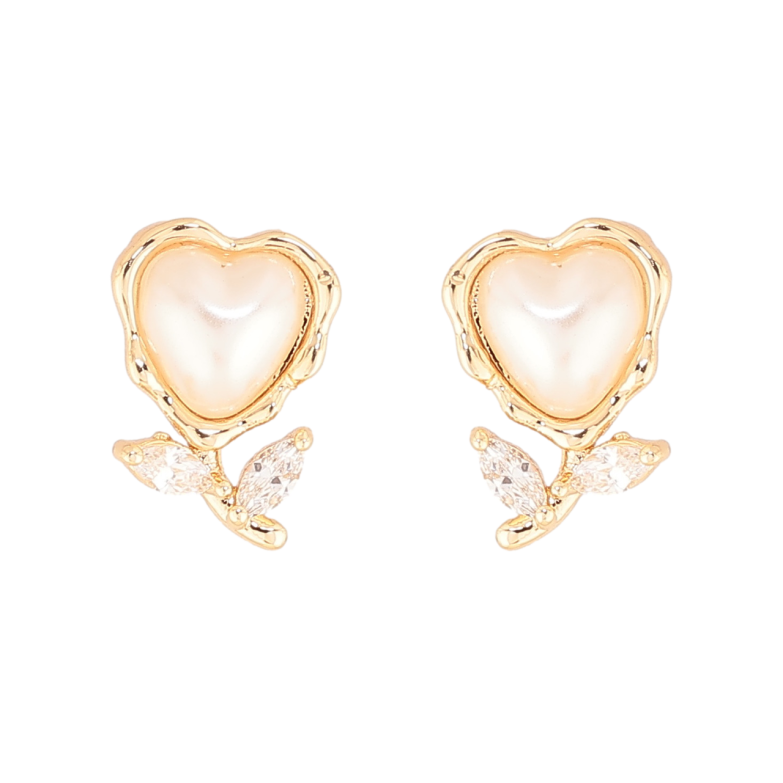 Серьги Xuping Цвет Позолота 18K пусеты Жемчужные цветочки фото №1