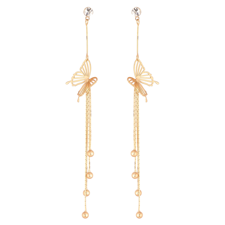 Серьги Xuping Цвет Позолота 18K пусеты Подвески с бабочками фото №16