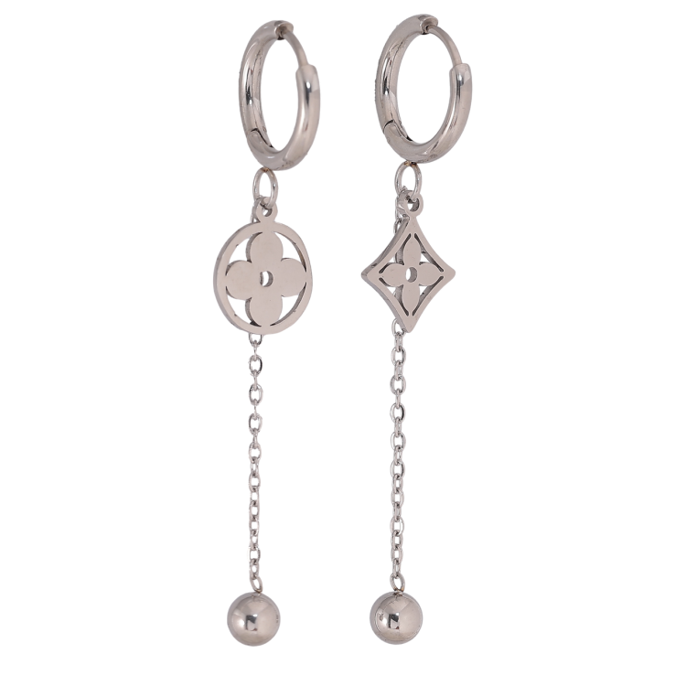 Сережки Нержавіюча сталь підвіски на колечках Асиметричні підвіски фото №25