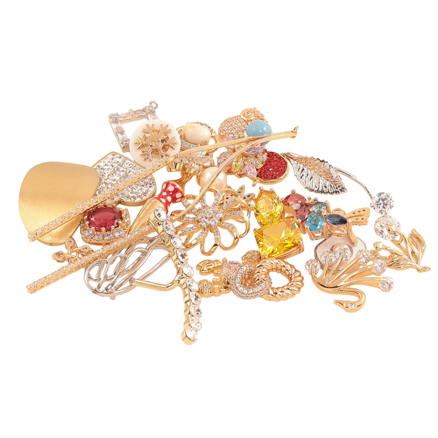 Фрагменти прикрас. Декоративні елементи. БІЖУТЕРНИЙ ЛОМ ціна за 50 г. ДИВІТЬСЯ ОПИС! фото №1