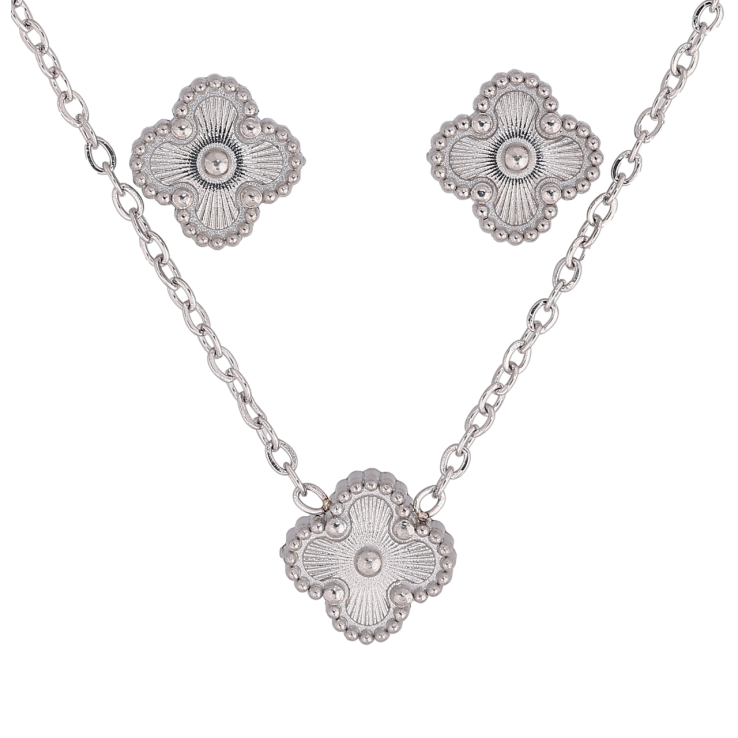 Набір Нержавіюча сталь Сережки Підвіска на ланцюжку Конюшина,8х8мм довжина 41-46см х 1.5мм фото №9