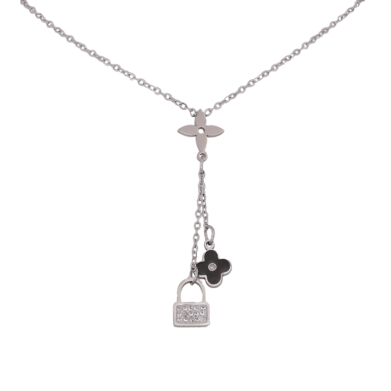 Підвіски на ланцюжку Нержавіюча сталь Конюшина з замочком довжина 41-46см х 1.5мм фото №2