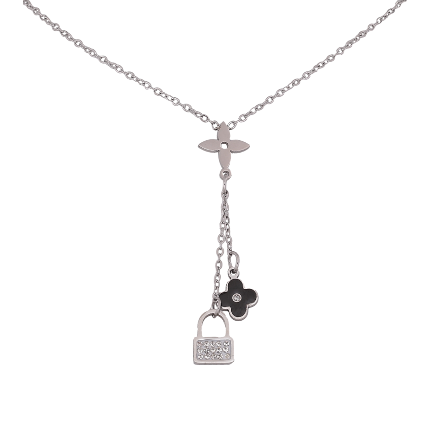 Подвески на цепочке Нержавеющая сталь Клевер с замочком длина 41-46см х 1.5мм фото №1