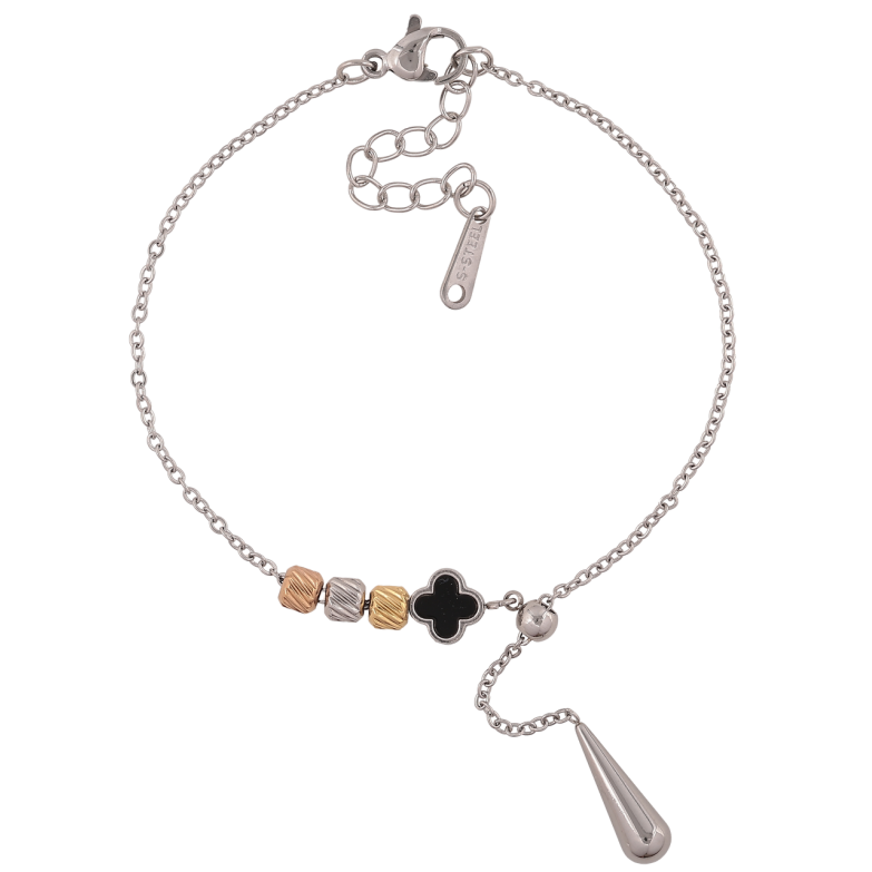 Браслет Нержавеющая сталь Клевер с бусинами размер с доп.цепочкой 17.5-20.5см х 1.5мм фото №23