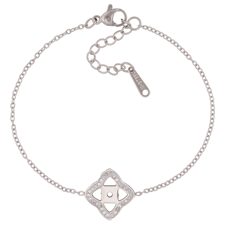 Браслет Нержавіюча сталь Ланцюжок з конюшиною розмір з доп.ланцюжком 17-20.5см х 1-15мм фото №5