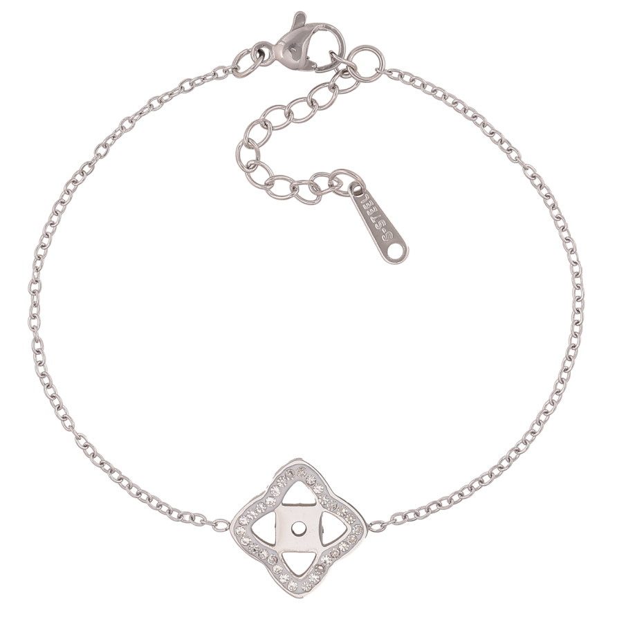 Браслет Нержавіюча сталь Ланцюжок з конюшиною розмір з доп.ланцюжком 17-20.5см х 1-15мм фото №1