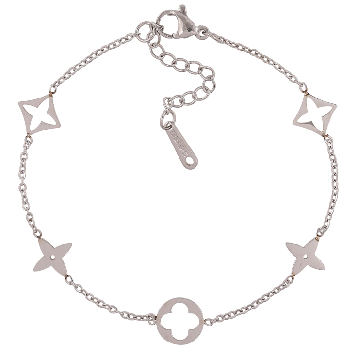 Браслет Нержавіюча сталь Ланцюжок з вставками розмір з доп.ланцюжком 18-21см х 1.5-9мм фото №15