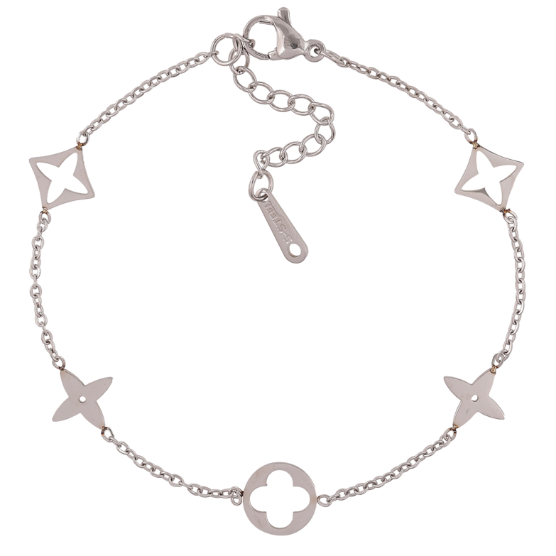 Браслет Нержавіюча сталь Ланцюжок з вставками розмір з доп.ланцюжком 18-21см х 1.5-9мм фото №12