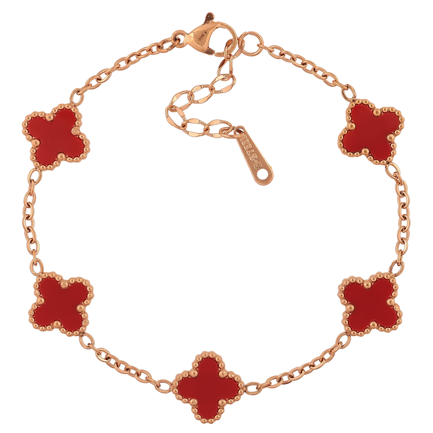 Браслеты Нержавеющая сталь Цепочка с двустороним клевером размер с доп.цепочкой 17.5-20.5см х 2-11мм фото №1