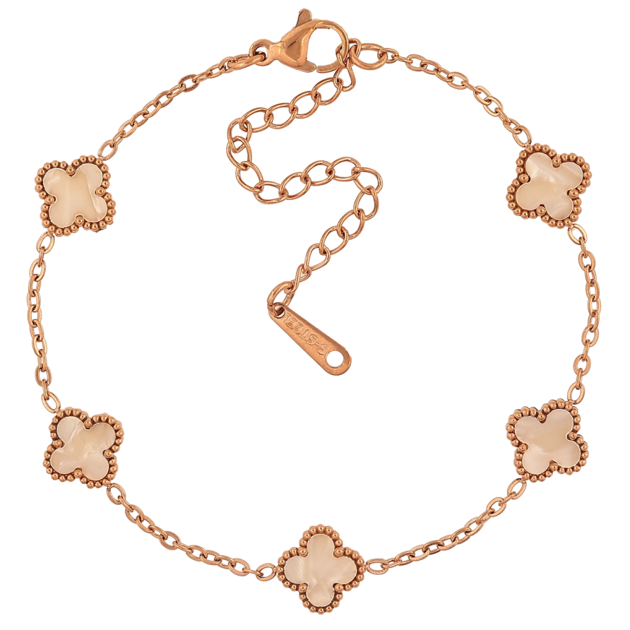 Браслеты Нержавеющая сталь Цепочка с двустороним клевером размер с доп.цепочкой 17-22см х 2-9мм фото №1