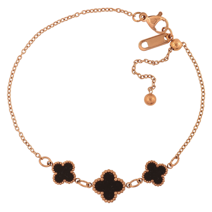 Браслеты Нержавеющая сталь Цепочка с черным клевером на бегунке 15-22см х 1.5-11мм фото №15