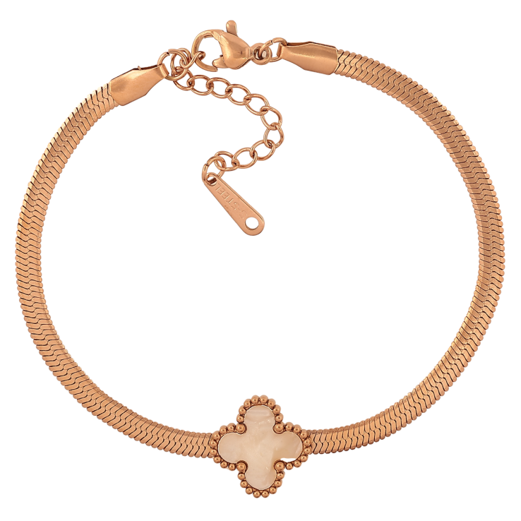 Браслет Нержавеющая сталь Цепочка с перламутровым клевером размер с доп.цепочкой 17-20,5 см х 3-13 мм фото №17