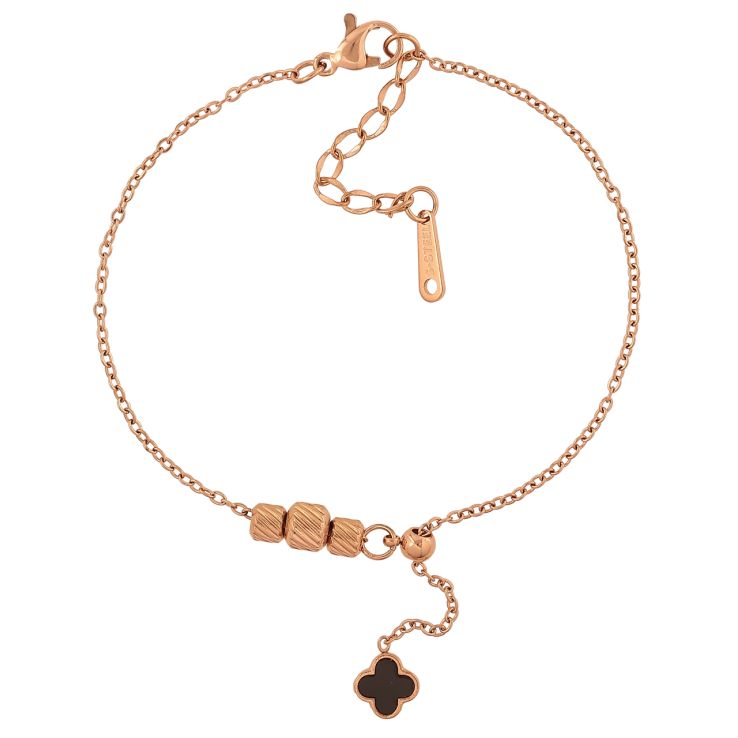 Браслет Нержавеющая сталь Подвеска клевер с бусинами размер с доп.цепочкой 18-21см х 1.5-5мм фото №14