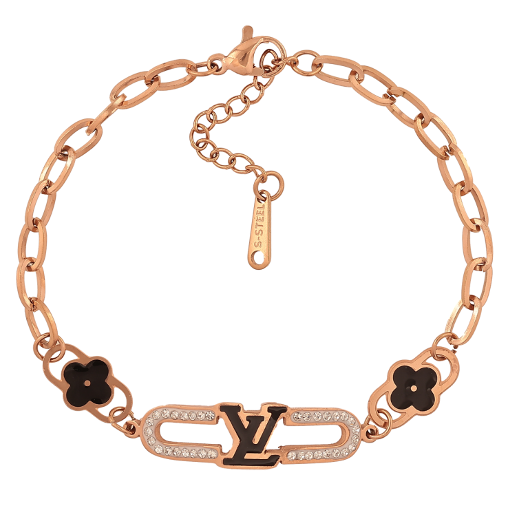 Браслет Нержавіюча сталь Ланцюжок з декоративною вставкою розмір з доп.ланцюжком 17-20.5см х 4-8мм фото №4