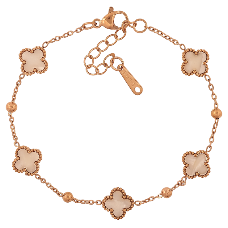 Браслеты Нержавеющая сталь Цепочка с перламутровыми клеверами размер с доп.цепочкой 17-20,5 см х 1-9 мм фото №18