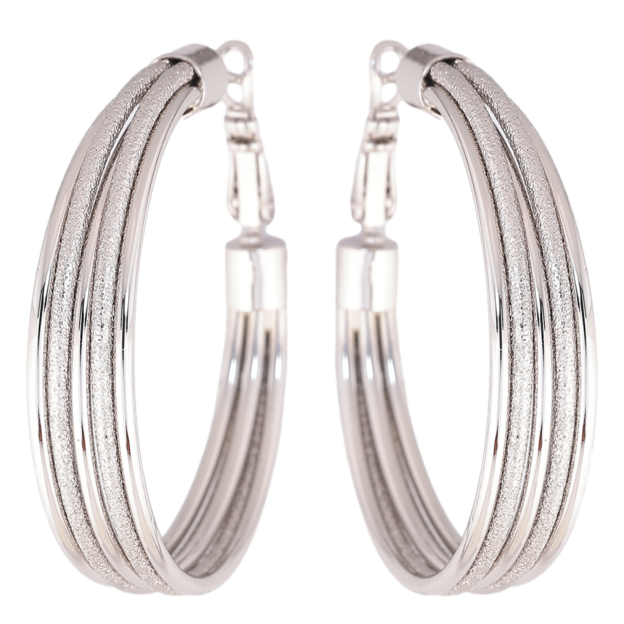 Сережки Xuping колір Родій кільця (конго) Декоративний візерунок ø 4см фото №1 Сережки Xuping колір Родій кільця (конго) Декоративний візерунок ø 4см фото №1