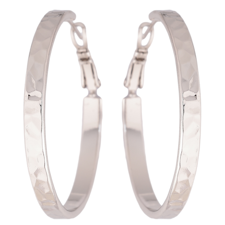 Сережки Xuping колір Родій кільця (конго) Декоративний візерунок ø 4см фото №12