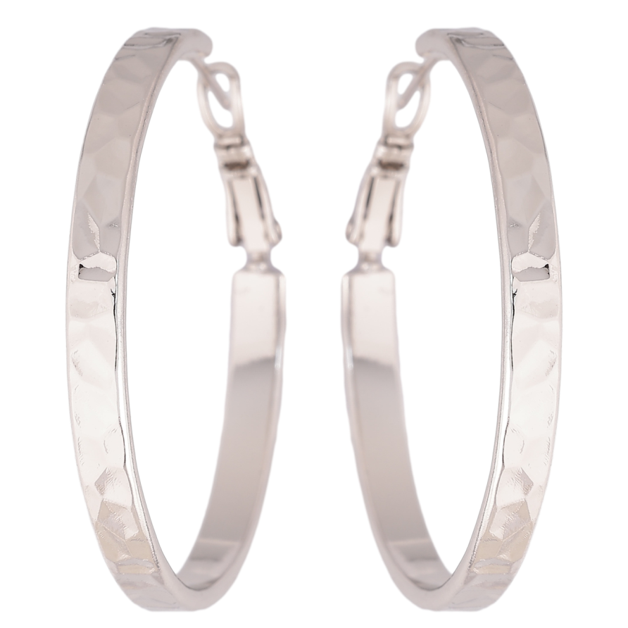 Сережки Xuping колір Родій кільця (конго) Декоративний візерунок ø 4см фото №1