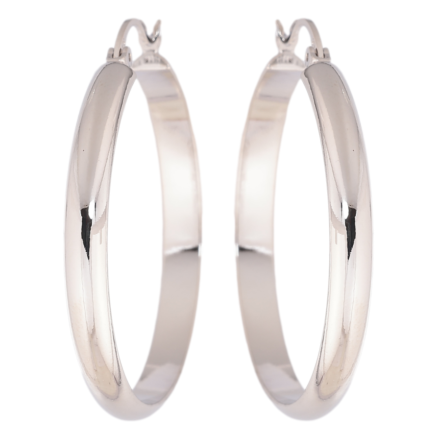 Сережки Xuping колір Родій кільця (конго) Класика ø 4см фото №1